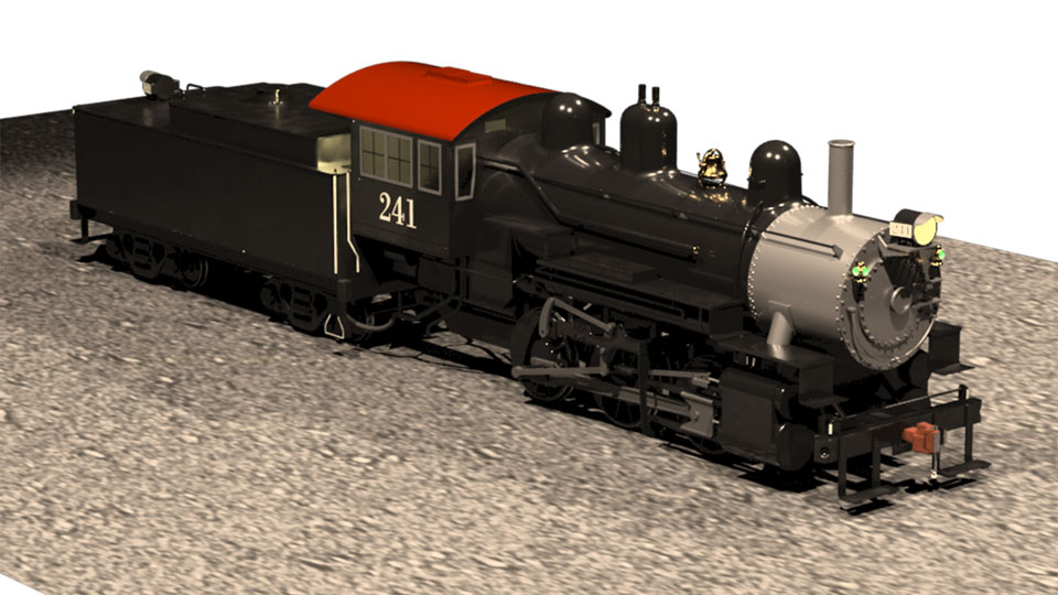 Steam locomotive test render