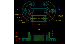 AutoCad 9-35 Shaft Base 2D Drawing