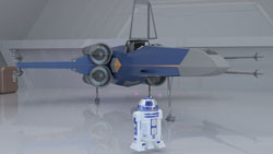 X-Wing Isometric With R2-D2