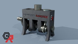 render of 3 piston engine