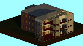 Half Seciton Rendered View of Building