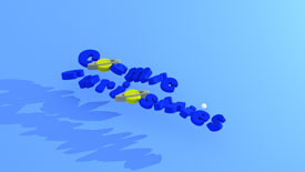 3DS Max Rendered 3D Logo Mid-Bounce with Comet Placeholder