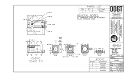 Detail view of casing project.