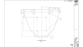 Detail view of motor support; Includes dimensions.