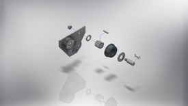 3D AutoCAD sub assembly exploded view render.
