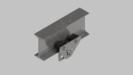 Inventor view of trolley assembly.