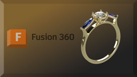 An image featuring a zoomed out full view of the engagement ring design.