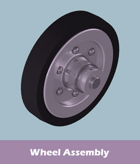An image for the purpose of featuring the wheel assembly project. Features an image of a wheel assembly. Selecting the link will redirect the viewer to the wheel assembly page.