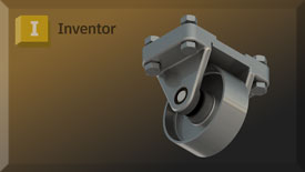 An image of the caster as assembled, this view offering a better representation of the underside of the assembly. Modelled and rendered in Inventor.