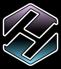 Gradient logo again black background.