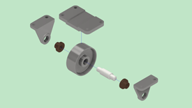 3D Exploded Caster Assembly