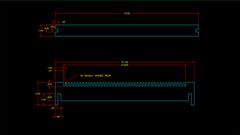 drawings of parts of the loom on a black background.