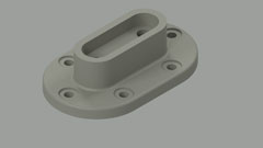 shaft base. 3D render, grey part in light grey background..