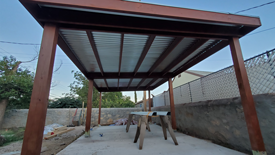 Image showing shade structure near completion.
