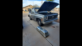 Image showing a fuel tank replacement on a C10 pickup.