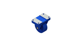 3D AutoCAD view of caster assembly.