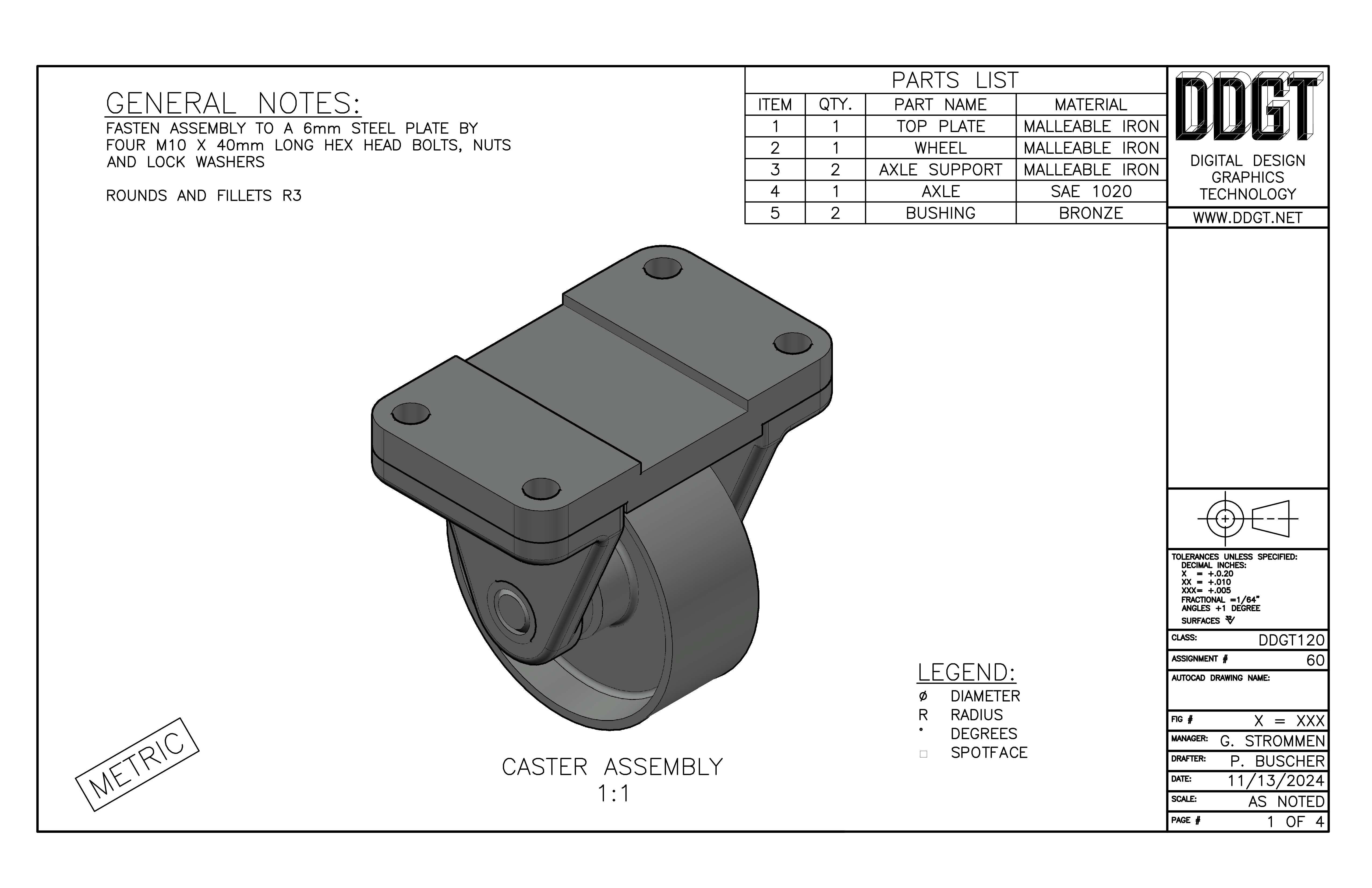 Caster Drawing Sheet 1